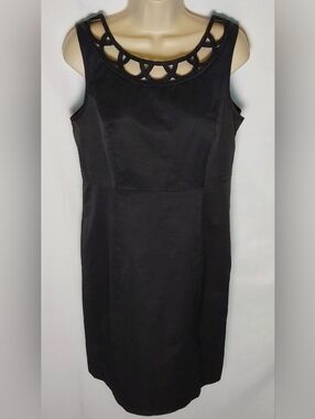 Merona Black Sleeveless Midi Dress with Decorative Scoop Cutouts